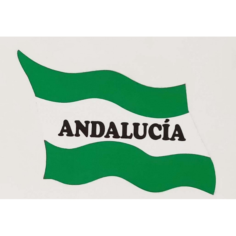 Bandera andalucia nombre pegatina vinilo impermeable calidad resistente